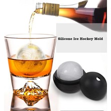 Munico 8 Adet Siyah Bar Aracı Silikon Buz Hokeyi Kalıbı Kendin Yap Yuvarlak Buz Topu Yapıcı Küre Buz Küpü