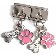 Lovecharm Pati ve Kemik Figürlü Renkli Italyan Charm – Çelik Bileklik Uyumlu Sallantılı Charm