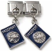 Lovecharm Lacivert Pasaport Figürlü Italyan Charm