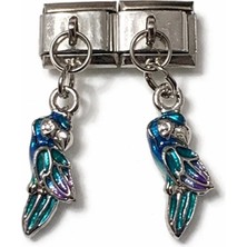 Lovecharm Mavi Papağan Figürlü Italyan Charm