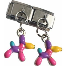 Lovecharm Renkli Balon Köpek Figürlü Italyan Charm – Çelik Bileklik Uyumlu Sallantılı Charm