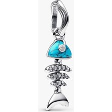 Lovecharm S925 Ayar Turkuaz Renkli Balık Kemiği Sallantılı Charm
