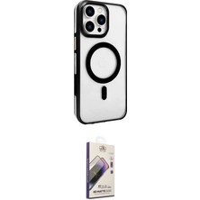 Teknoparkx Ieg™ Iphone 15 Pro Kılıf Doruk Doku Özel Seri - Siyah Bilvis 3D Mat Cam Ekran Koruyucu Tknprk