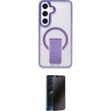 Teknoparkx Ieg™ Galaxy S24 Kılıf Pusula Doku Koleksiyonu - Siyah 3D Antistatik Hayalet Cam Ekran Koruyucu