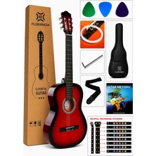 Florancia Tam Boy 4/4 Klasik Gitar Seti 39''  Kırmızı