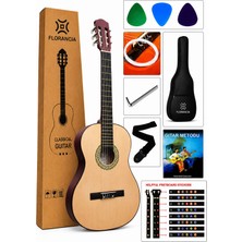 Florancia Tam Boy 4/4 Klasik Gitar Seti 39''  Naturel