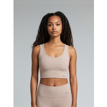 Caprix Activewear Spor Kadın Krem Crop Atlet