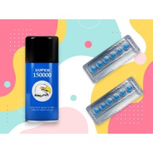 1 Kutu Super 150000 Etkili Ozel Mavi Sprey+Orjinal Mavi 130MG 6'lı x 2 Dizi Vücut Geliştirme Takviye ve Enerji Takviyesi Tablet