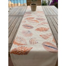 Rahan Design Deniz Kabuğu Desenli Dekoratif Yazlık Runner - 45X145CM - Deniz Kabuklu Runner