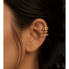 Gmn Collection Yeni Sezon Yeni Seri Zirkon Taşlı Ear Cuff Ayarlanabilir Sıkıştırmalı Kıkırdak Küpe