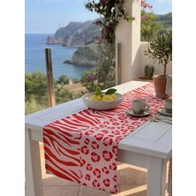 Rahan Design Leopar Zebra Desenli Dekoratif Runner - 45X145CM