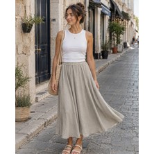 Eren Style Italyan Beli Lastikli Kloş Etek