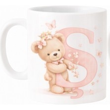 Kadorex Design Kişiye Özel Harfli Ayıcık Kupa – Isimli Sevimli Tasarım Kahve Kupası (Ş) Harfı