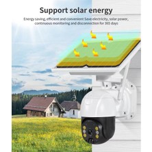 Teknoparkx Wifi Uygulamalı Gece Görüşlü Solar Güneş Enerjili Kamera Akıllı Dış Mekan Güvenlik Kamer
