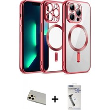 Marsilyan™- iPhone 12 Pro Kılıf Nova Işık Özel Seri - Şeffaf Uv Polymer Nano Ekran Koruyucu + Rainbow Kamera Lens Koruma Cam - Gd