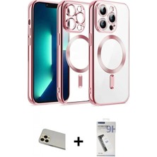 Marsilyan™- iPhone 12 Pro Kılıf Nova Işık Özel Seri - Şeffaf Uv Polymer Nano Ekran Koruyucu + Rainbow Kamera Lens Koruma Cam - Gd