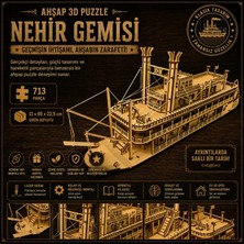 Algwood Steam Boat Minyatür Ahşap Maket | Nehir Gemisi | 3D Puzzle Dıy Kendin Yap | 713 Parça Hobi Seti