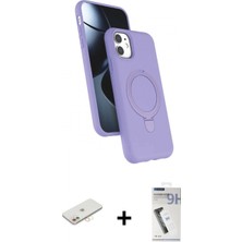 Marsilyan™- iPhone 11 Kılıf Iz Işık Koleksiyonu - Şeffaf Uv Polymer Nano Ekran Koruyucu + Renkli Kamera Lens Koruma Cam - Yl
