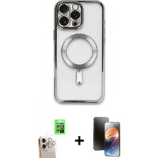 Marsilyan™- iPhone 16 Pro Max Kılıf Nova Işık Özel Seri - Siyah 3D Antistatik Mat Seramik Nano Ekran Koruyucu + Raze Metal Kamera Lens - Nlgy