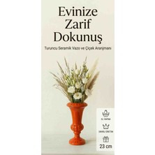 Velora Home Premium Dekoratif Vazo Parlak Seramik 23 cm