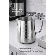Empressco Dies 304 Çelik 600 ml Kahve Süt Köpürtme Potu Pitcher Latte Art Sütlük Sos Krema Sürahisi - Fiyatı, Yorumları