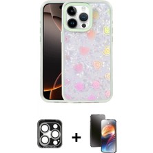 Marsilyan™- iPhone 15 Pro Max Kılıf Odak Prime - Siyah 3D Antistatik Mat Seramik Nano Ekran Koruyucu + Pvd Metal Kamera Lens - Gs