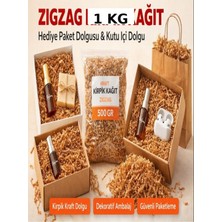 Orbak Kağıtçılık Kahverengi Kraft 1 kg Kırpık Kağıt, Z Zigzag, Süs Hediye Kutu Dolgu Kağıt Kırpık Kutu Içi Süsleme