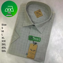 Eren Style Linen Keten Klasik %100 Cotton Kısa Kollu Terletmeyen Gömlek