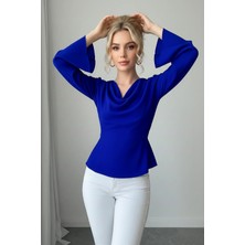 Khi-Zai Kadın Degaje Yaka Şehirli Stil Bluz