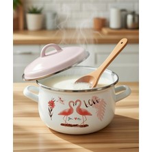 Empressco Ebruliemaye Flamingo Emaye Derin Tencere 4 Litre 22 cm Çap Süt Yoğurt Çorba Reçel Konserve Salça Tenceresi - Fiyatı, Yorumları