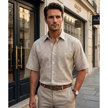 Eren Style Linen Keten Klasik %100 Cotton Kısa Kollu Terletmeyen Gömlek