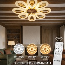 Marsel Lighting Yagmur Gold Avize 8li 3 Renk LED Isıklı Aydınlatma İçin Modern Tasarım