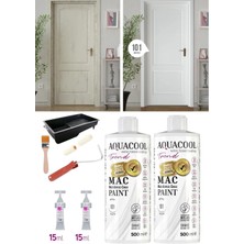 Aquacool Trend 101- Beyaz Çelik Kapı Mutfak Dolabı Banyo Dolabı Fayans Beyaz Eşya Parke Pvc Pencere Boyama Seti 1000 ml
