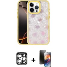 Marsilyan™- iPhone 15 Pro Max Kılıf Odak Prime - Siyah 3D Antistatik Mat Seramik Nano Ekran Koruyucu + Pvd Metal Kamera Lens - Gs