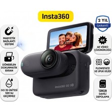 INSTA360 Go 3s 128GB Aksiyon Kamerası | 4K UHD Video, Flowstate Görüntü Sabitleme, 10M Su Geçirmezlik, Wi-Fi, Sesli Kontrol 2.0 Özellikli, Ultra Hafif ve Kompakt Giyilebilir Vlog Kamera