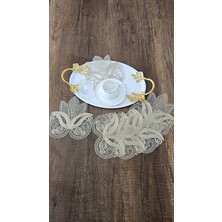 Zesa Home 6 Lı Kahve Yanı Şık Sunum Peçeteleri Tül Güpürlü