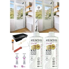 Aquacool Trend 104- Antik Beyaz Çelik Kapı Mutfak Dolabı Banyo Dolabı Fayans Beyaz Eşya Parke Pvc Pencere Boyama Seti 1000 ml