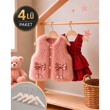 Wholewood 4'lü Doğal Ahşap Bebek ve Çocuk Askısı  Elbise, Gömlek ve Mont Askılığı