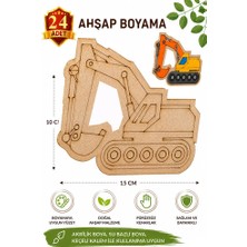 ArtMaster Ahşap Boyama Kepçe 24 Adet 10X15CM Araba Boyama Figürü Etkinlik Çoçuk Gelişim Motor Beceri Kreş Anasınıfı