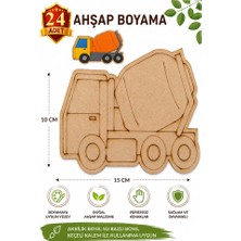 ArtMaster Ahşap Boyama Mikser 24 Adet 10X15CM Araba Boyama Figürü Etkinlik Çoçuk Gelişim Motor Beceri Kreş Anasınıfı