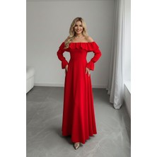 Ang Butik Kadın Ispanyol Kol Şık ve Modern Elbise