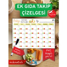 NORTH & PEAK A4 Bebek Ek Gıda Takip Çizelgesi Haftalık Yemek Günlüğü & Alerji Takip Tablosu