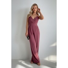 Ang Butik Kadın Ithal Krep Günlük Estetik Tulum