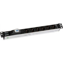 Uranium 19" 1u 6 Li Sigortali Aluminyum Rackmount Grup Priz Pdu