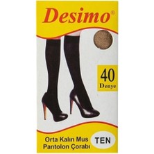 Efem İç Giyim 6'lı Kadın Dizaltı Orta Kalın Çorap 57 Ten Rengi 40 Denye Sarı Kutu