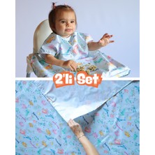 Mammam Always By Your Side Denizaltı Kaşifleri Set (Kısa Kollu Mama Sandalyesi Önlüğü ve Çok Amaçlı Yer/masa Örtüsü) Su Geçirmez