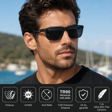 Exeline Col 110 Yeni Seri Polarize Erkek Güneş Gözlüğü-Kırılmaz ÇERÇEVE-POLARIZE-UV400-ANTI Refle 3 Lü Koruma 58*17*132 Ekartman