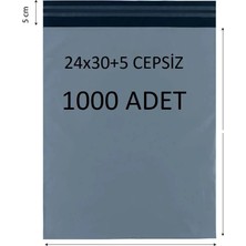 Baskısız Gri Renk 24X30+5 Poşeti 1000 Adet Dayanıklı Cepsiz Kargo Poşeti Cac Plastik