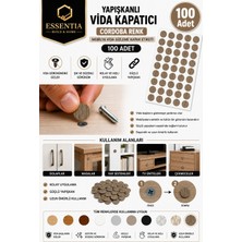 ESBH Yapışkanlı Vida Tapası Cordoba– Mobilya Vida Gizleme Kapak Etiketi (100 Adet)
