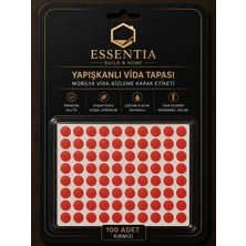 ESBH Yapışkanlı Vida Tapası Kırmızı – Mobilya Vida Gizleme Kapak Etiketi (100 Adet)